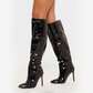 Mirror Disco Ball Knee High Heeled Boots