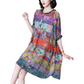 Printed Half Sleeves Button Front Casual Dress