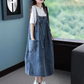 Plus Size Drawstring Waist Denim Dress