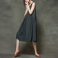 Casual Round Neck Sleeveless Long Dress