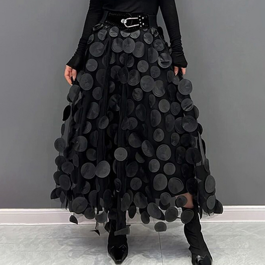 Elegant Dot Patchwork Tulle Skirt