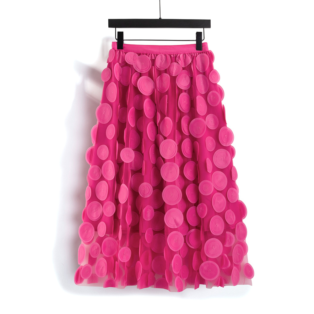 Elegant Dot Patchwork Tulle Skirt