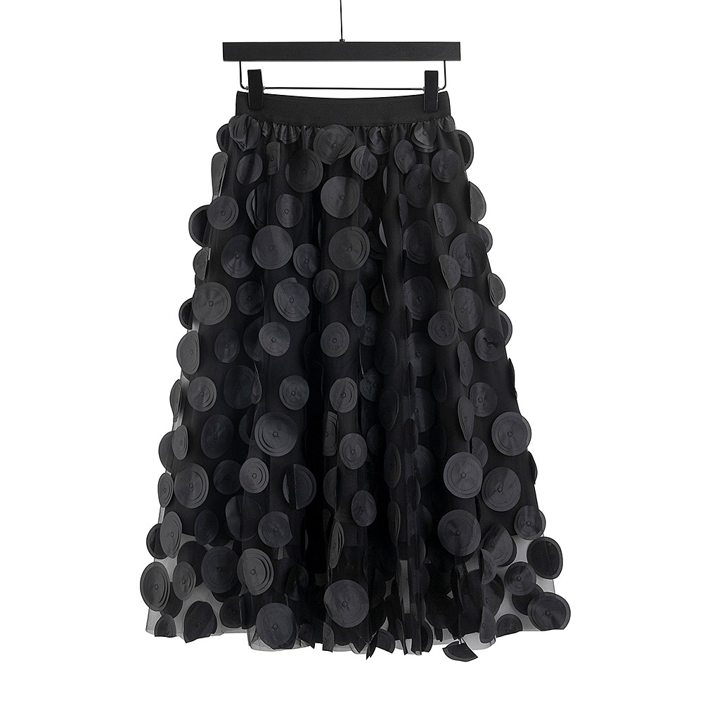 Elegant Dot Patchwork Tulle Skirt