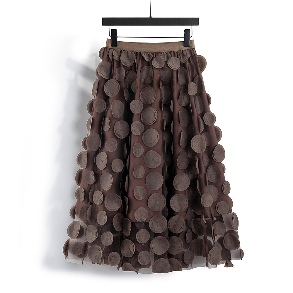 Elegant Dot Patchwork Tulle Skirt