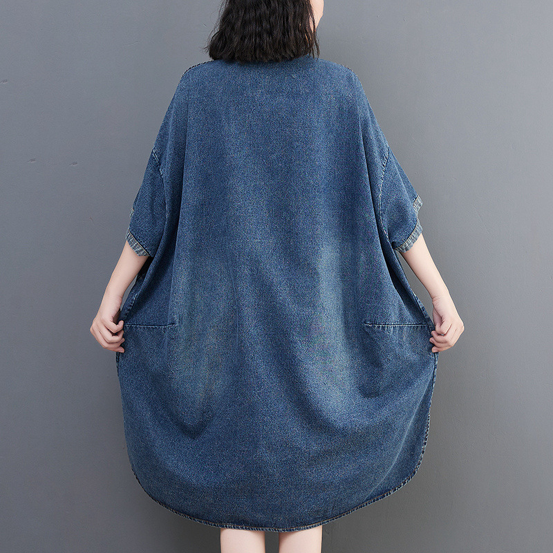 Loose Cadet Blue Denim Dress