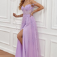 A Line Spaghetti Straps Prom Dress with Appliques