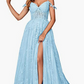 A Line Spaghetti Straps Prom Dress with Appliques