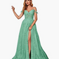 A Line Spaghetti Straps Prom Dress with Appliques