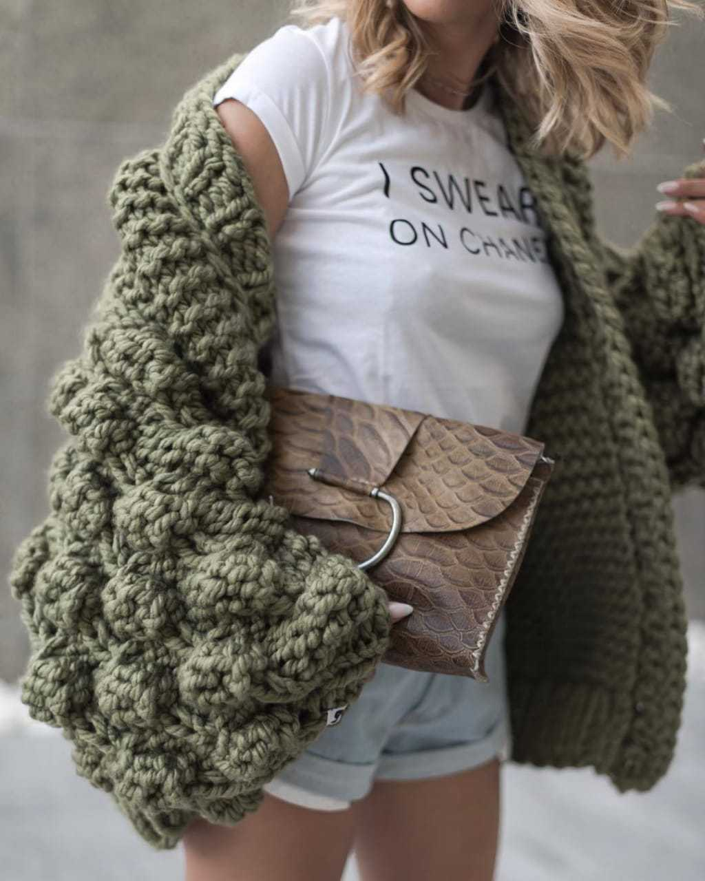 Knitted Lantern Sleeves Sweater