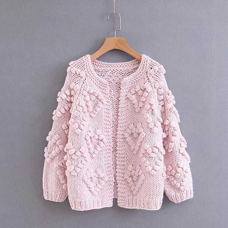 Knited Soft Heart Shape Cardigan