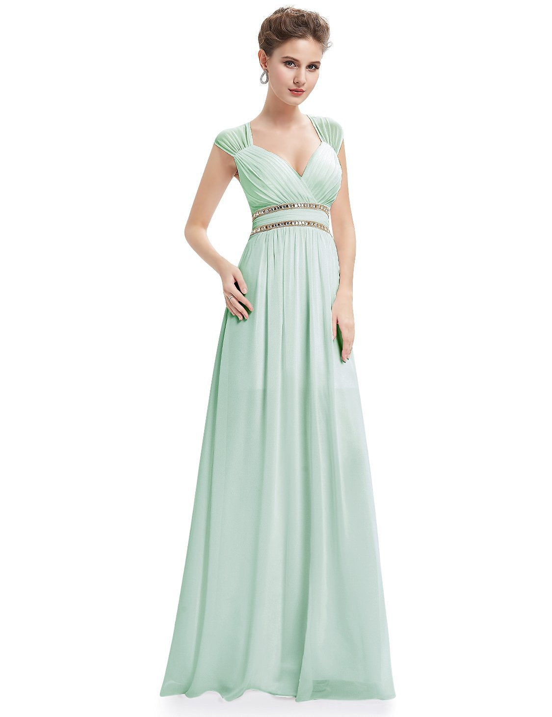 V-Neck Double Shoulder Banquet Evening Dress