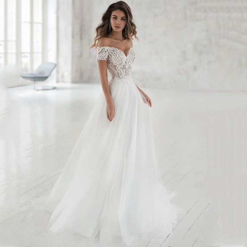 Lace Off-Shoulder Wedding Dress