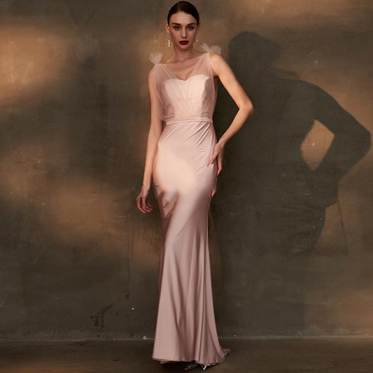 Sleeveless Backless Mermaid Long Evening Dress