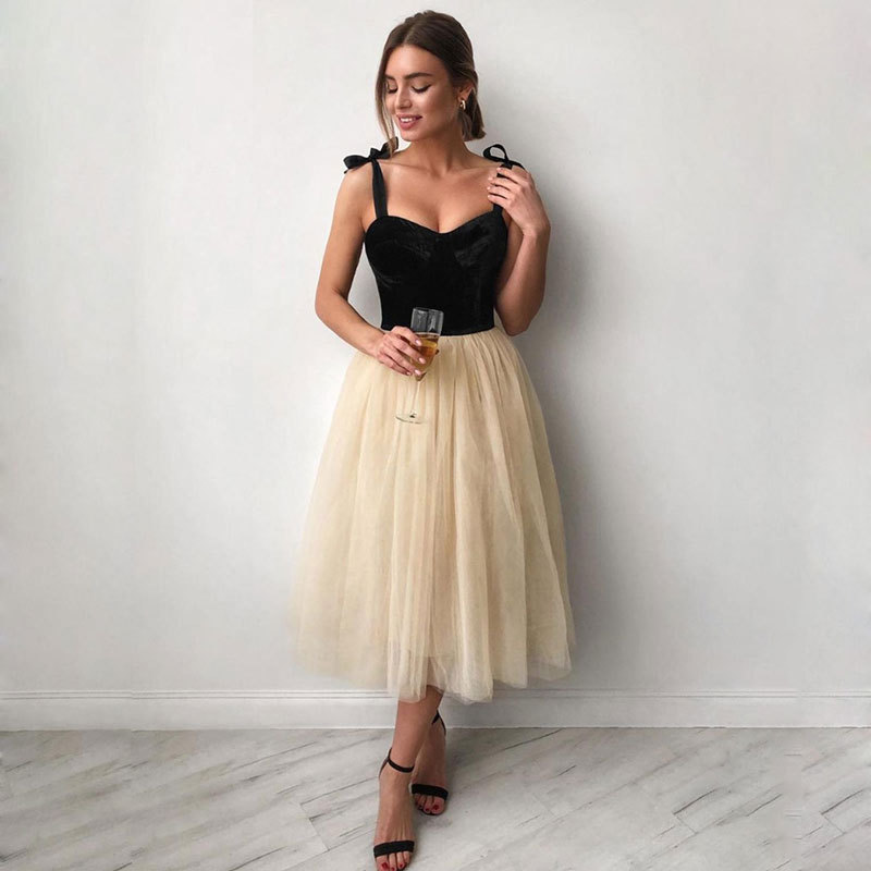 Thin Strap Sleeveless Pleated Evening Dress