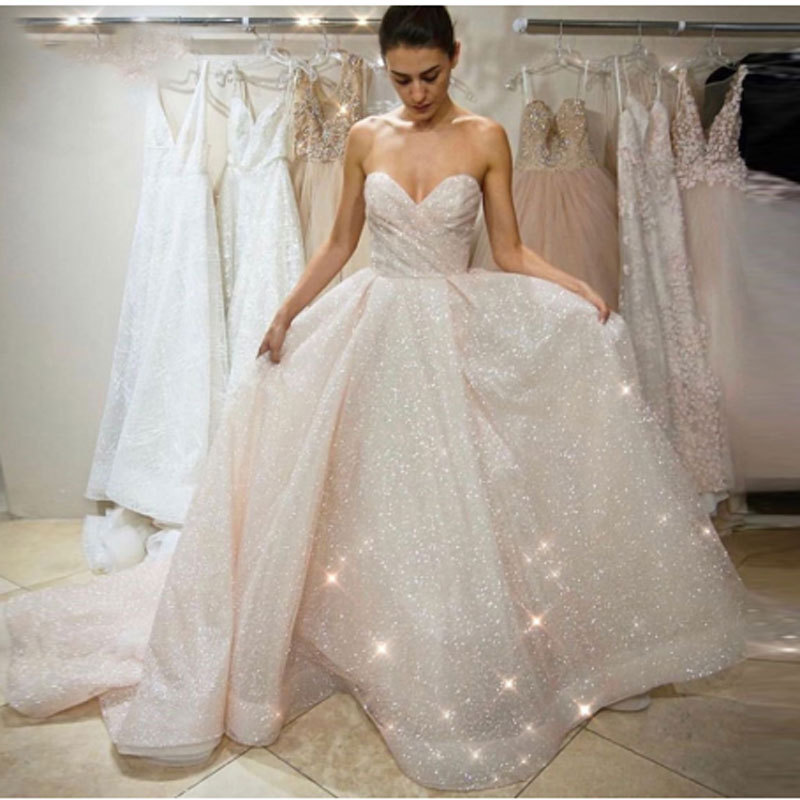 Strapless Sleeveless Long Wedding Dress