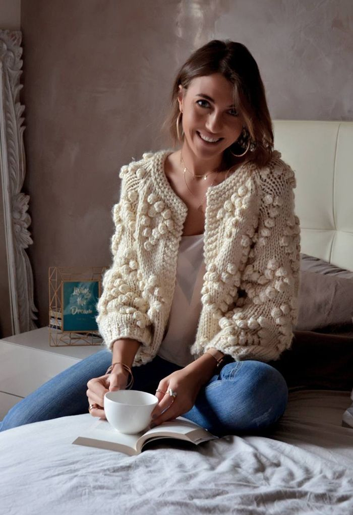 Knited Soft Heart Shape Cardigan