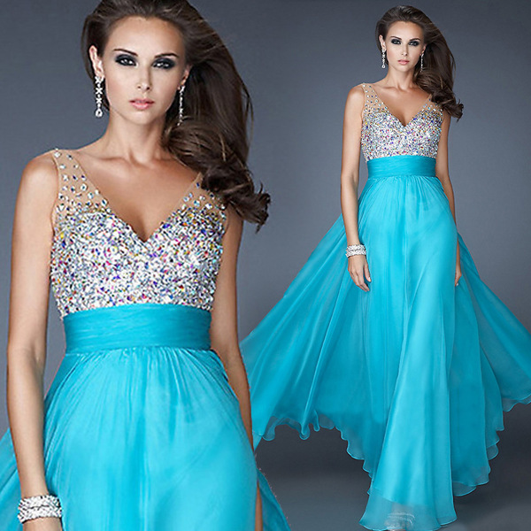 Sequin Sleeveless Long Evening Dress