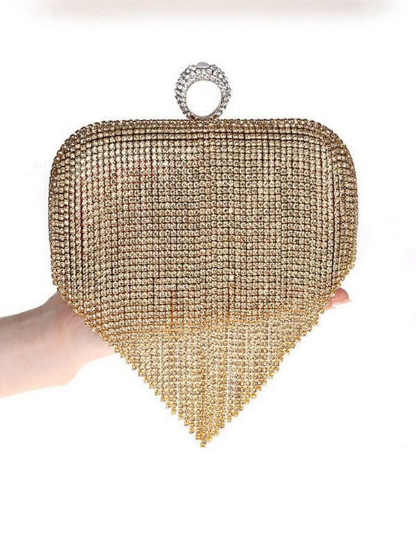 Luxurious Rhinestone Tassel Clutch