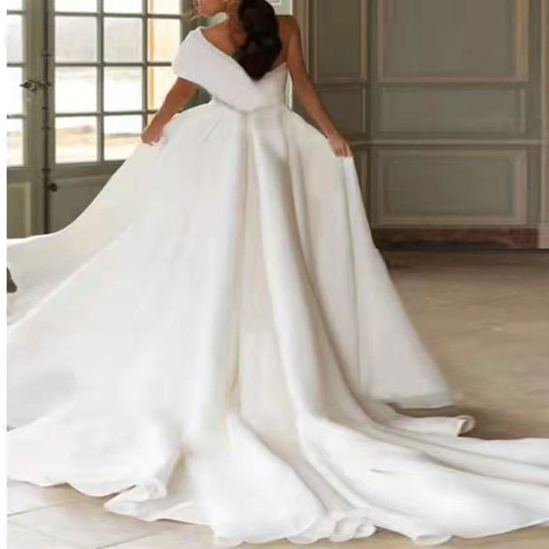 White One Shoulder Wedding Dress