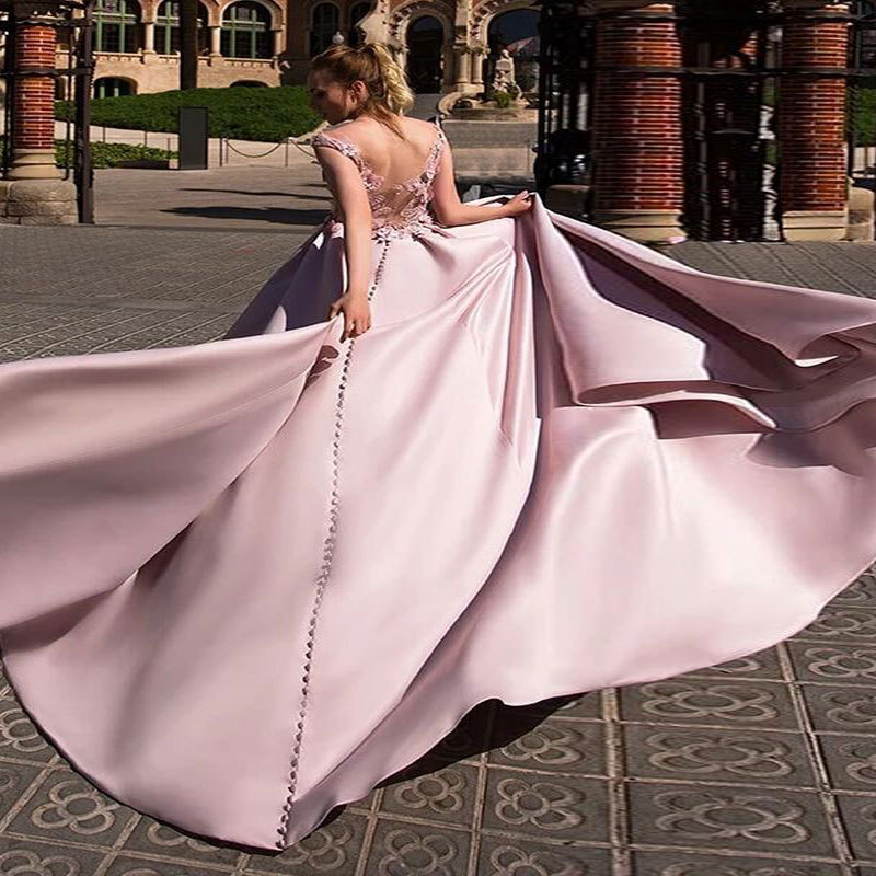 Pink Sleeveless Long Pleated Evening Dress