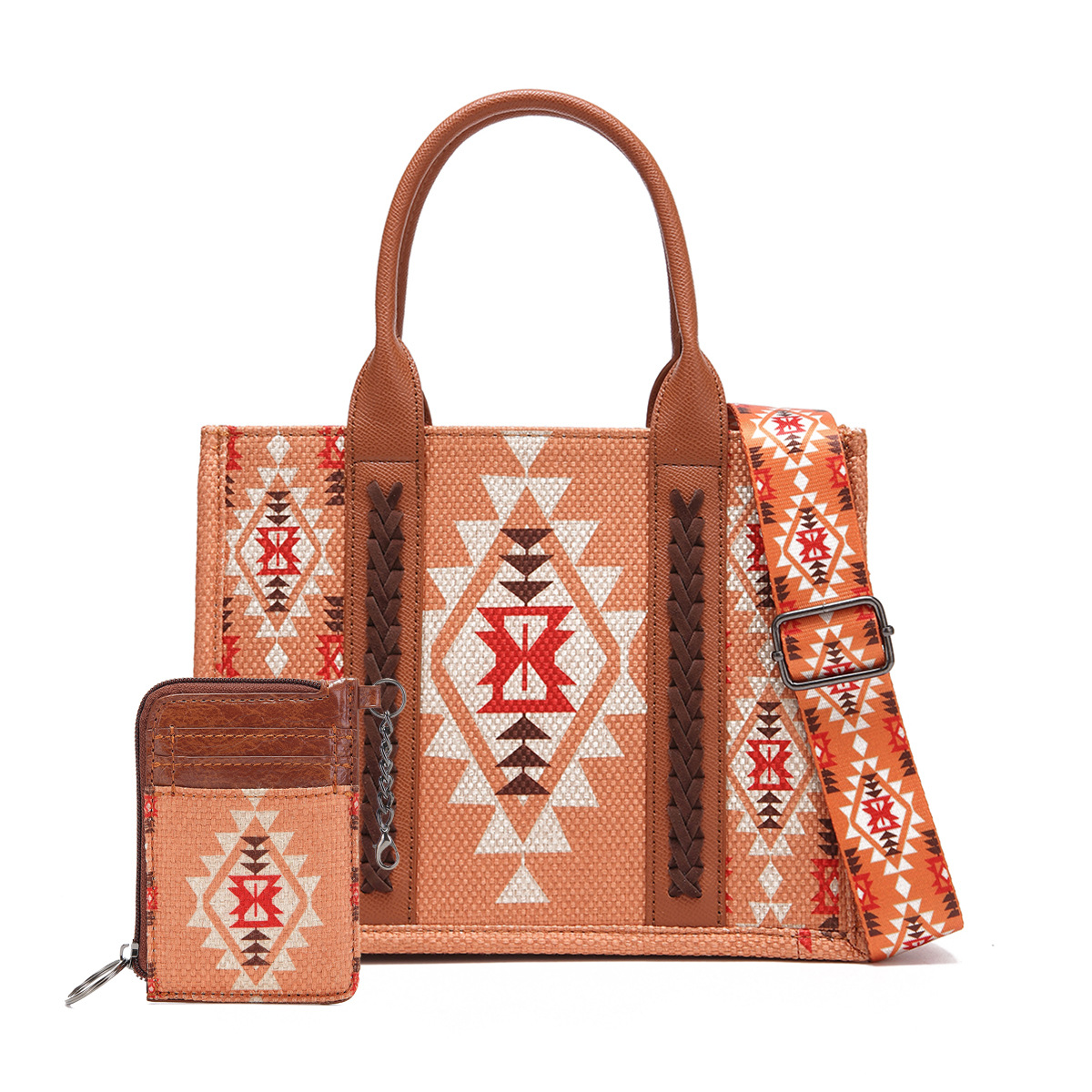 Southwestern Dual Sided Print Small Canvas Tote/Crossbody