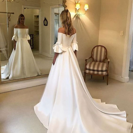 White Strapless Fishtail Mermaid Wedding Dress