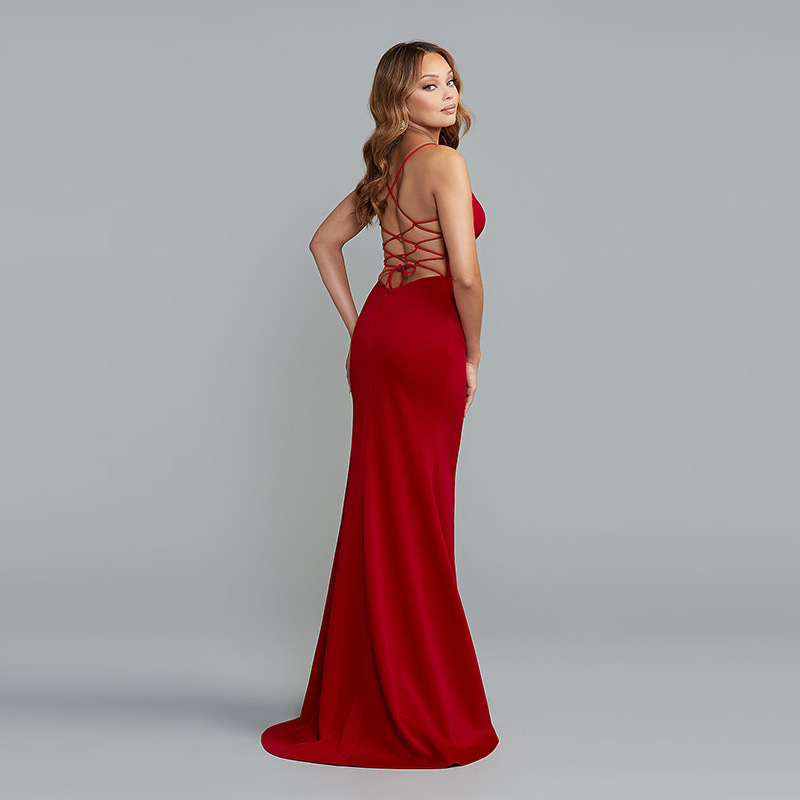 Deep V Neck Spaghetti Strap Mermaid Evening Dress