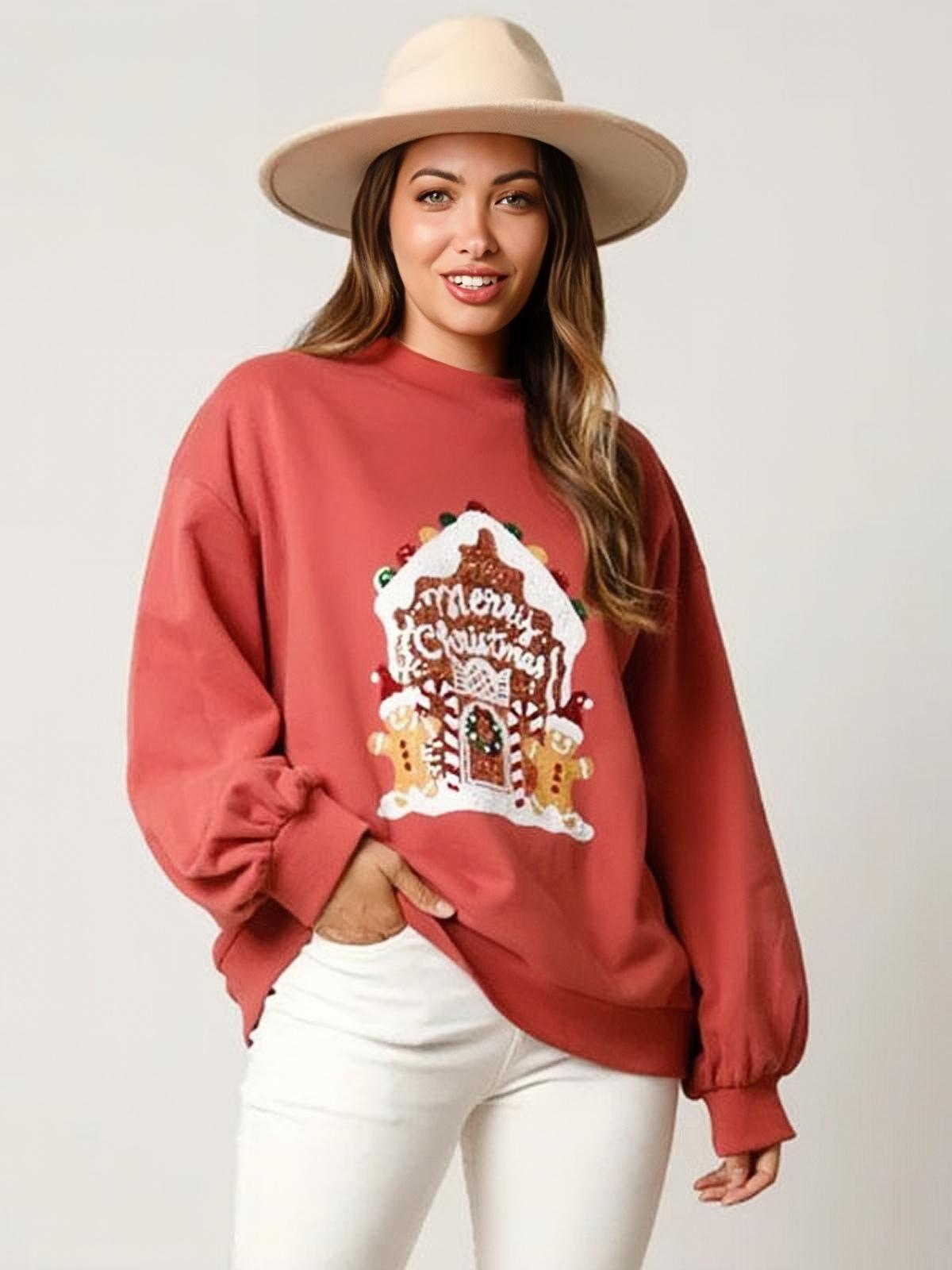 Long Sleeves Sequin Sweatshirt