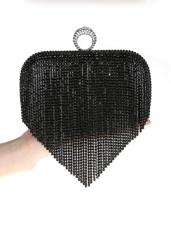 Luxurious Rhinestone Tassel Clutch