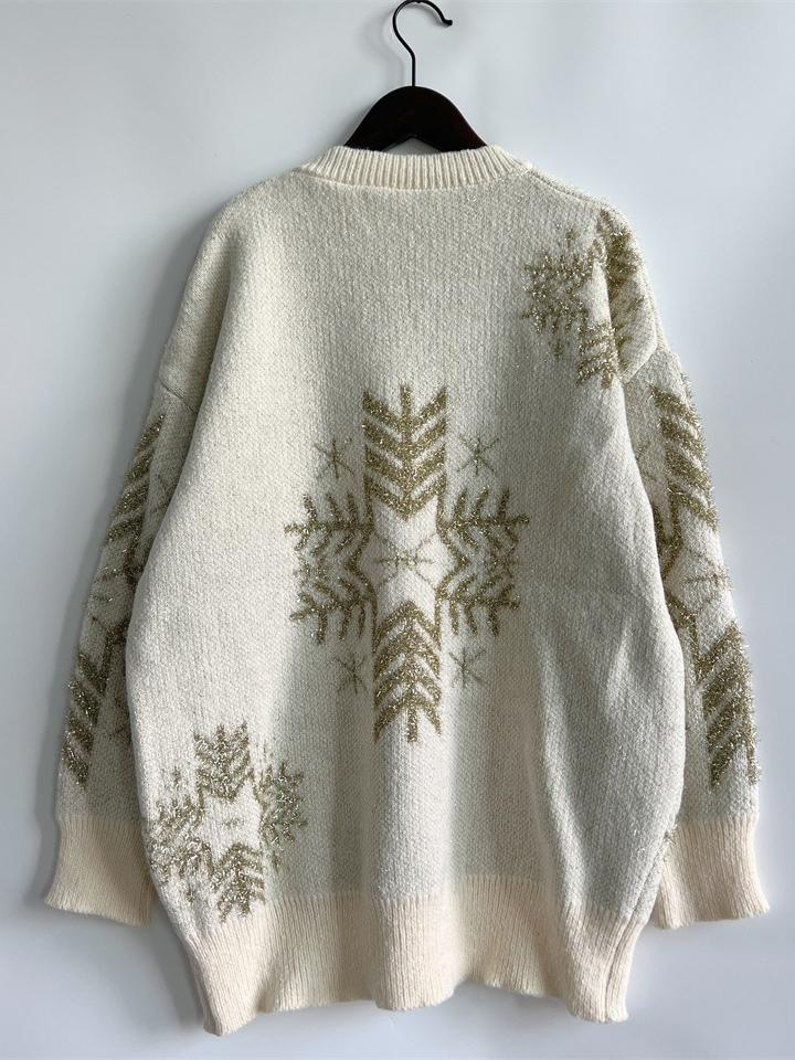 Snowflake Pattern Pullover Sweatshirt