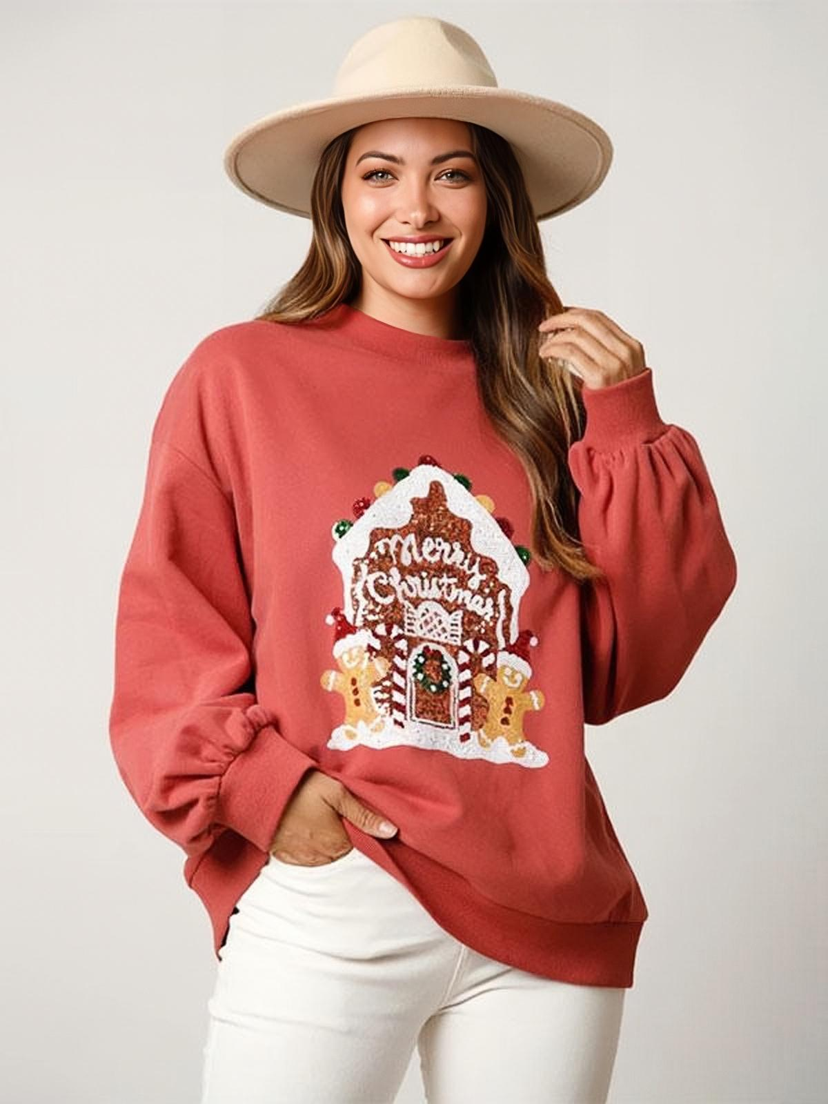 Long Sleeves Sequin Sweatshirt