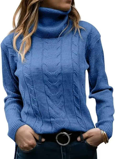 Long Sleeves Knitted Turtleneck Pullover Sweaters