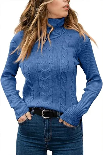 Long Sleeves Knitted Turtleneck Pullover Sweaters