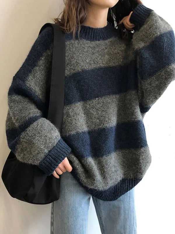 Oversized Stripe Pullover Sweater