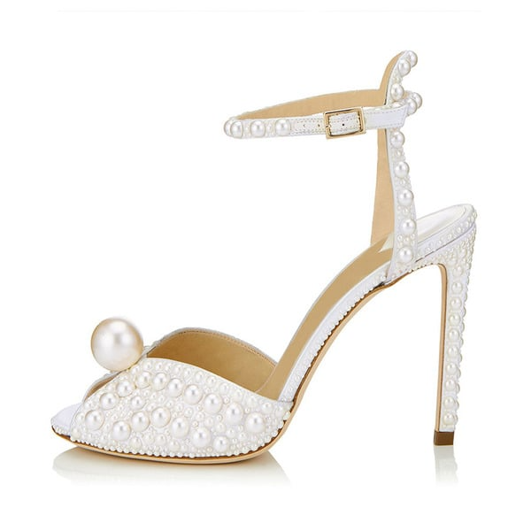 High Heel Peep Toe Ankle Strap Wedding Sandals