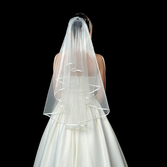 Perfect Bridal Single Tier Satin Edge Short Veil