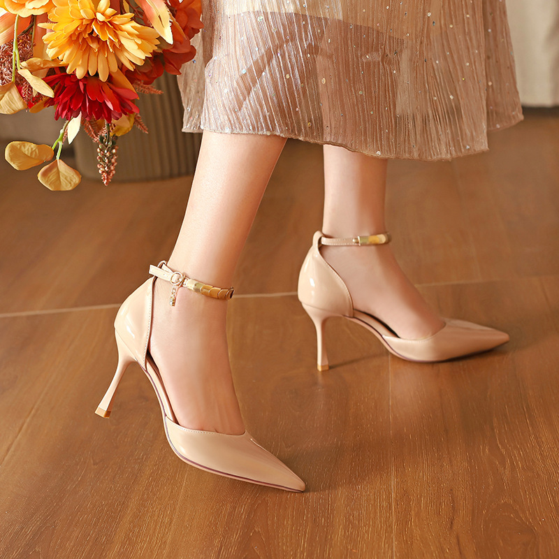 Perfect Bridal Pointed Toe Adjustable Ankle Strap Court Shoes