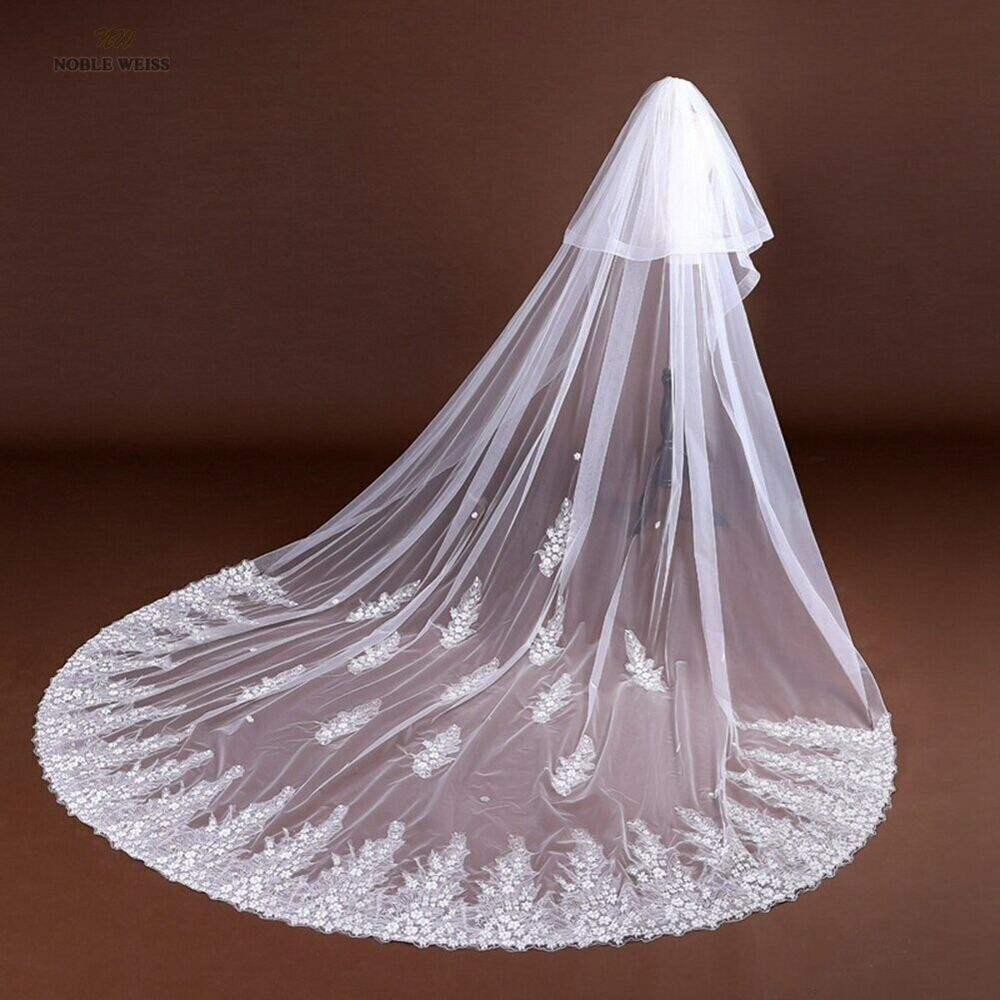 Perfect Bridal Double Layer Lace Embroidered Princess Veil