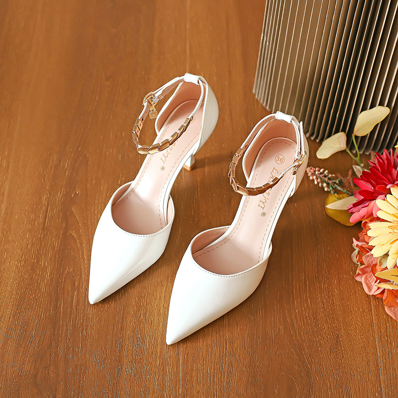 Perfect Bridal Pointed Toe Adjustable Ankle Strap Court Shoes