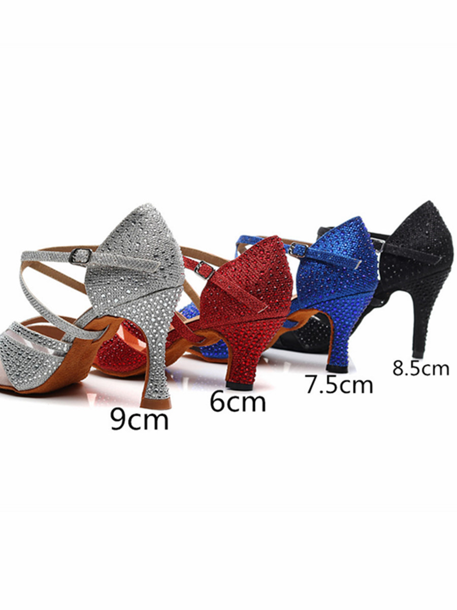 Rhinestone High Heel Indoor Dance Shoes