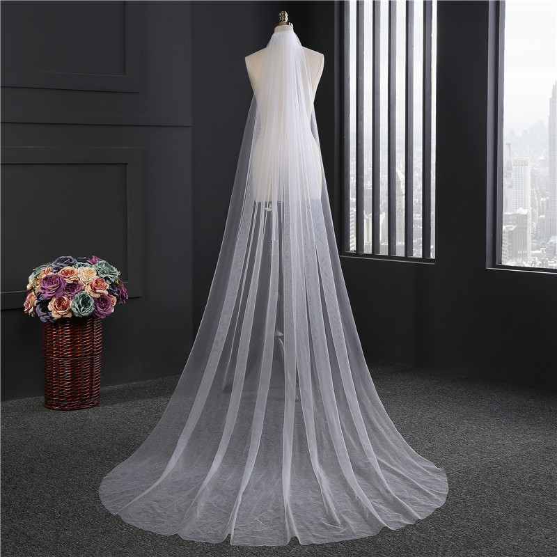 Perfect Bridal Simple Cathedral Style Cut Edge With Long Tail